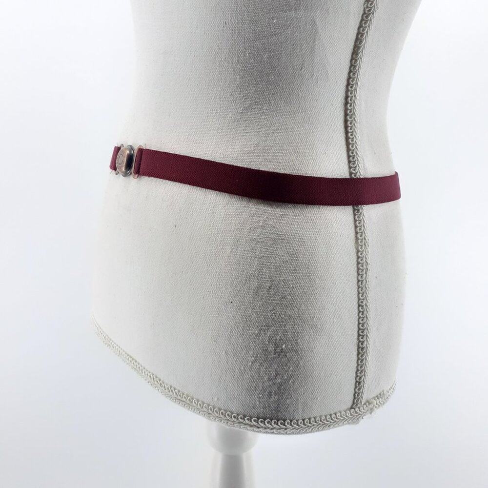 Koret City Blues Red Burgundy Cinch Stretched Skinny Belt One Size Magnet Lock - Picture 9 of 10